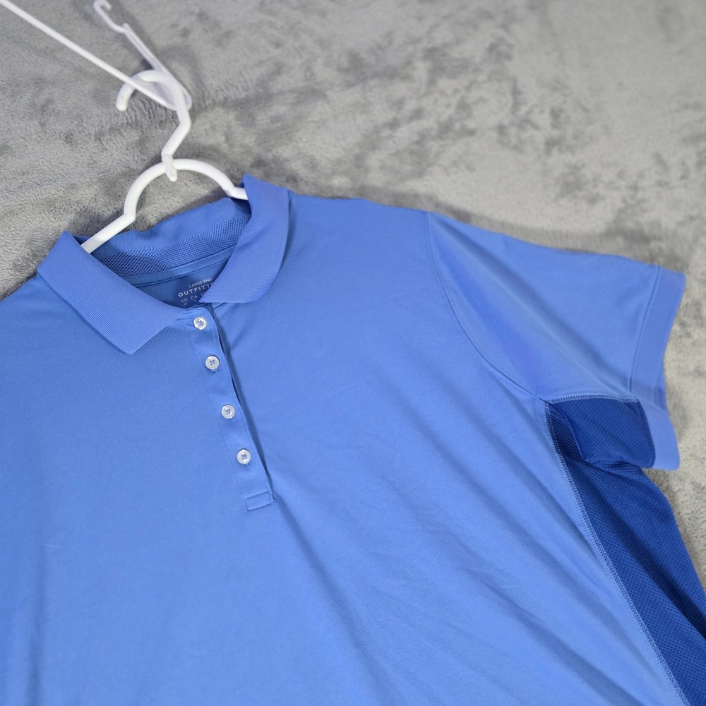Lands End Outfitters Polo Shirt Athletic Golf Activewear Blue 2X‎